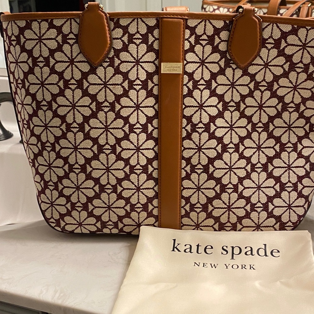 Kate Spade Floral Tote - Brown and Cream